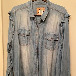 Matilda Jane Good Hart denim button down shirt XXL